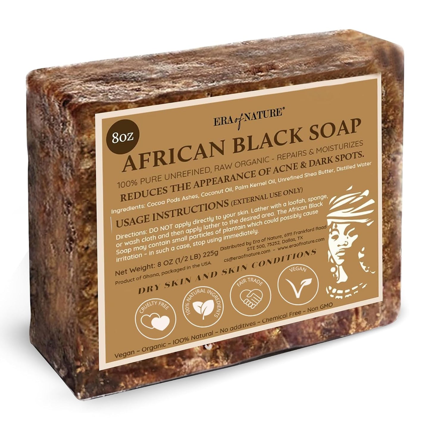 Pure African Black Soap Bar